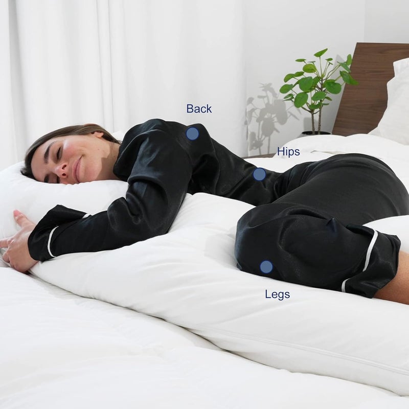 ACCURATEX Full Body Pillow for Adults,Shredded Memory Foam Filling,46x132cm | removable cotton cover,side sleeper,adjustable loft,fluffy down alternative - Image 2