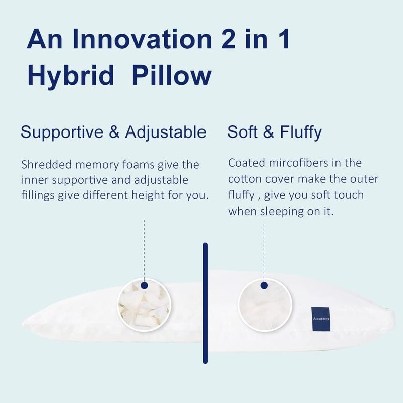 ACCURATEX Full Body Pillow for Adults,Shredded Memory Foam Filling,46x132cm | removable cotton cover,side sleeper,adjustable loft,fluffy down alternative - Image 4