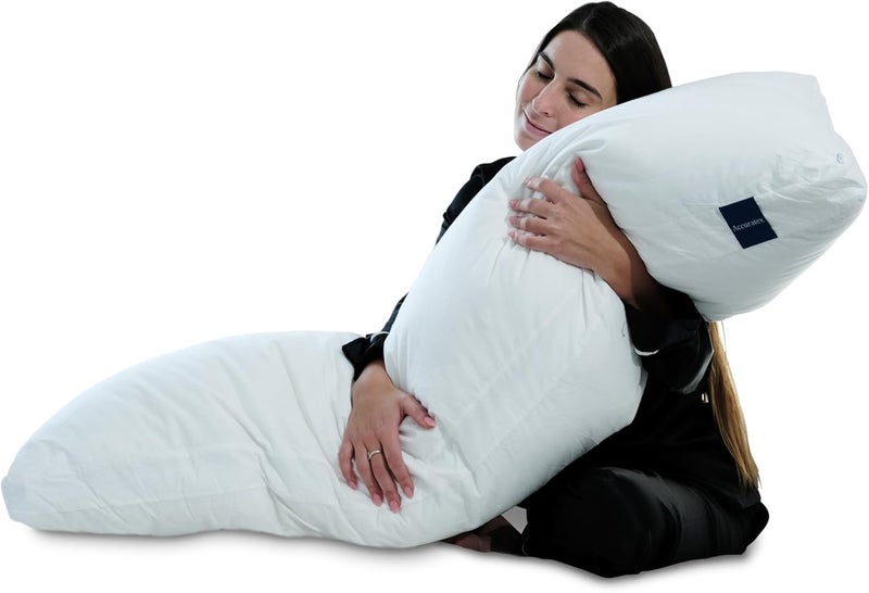 ACCURATEX Full Body Pillow for Adults,Shredded Memory Foam Filling,46x132cm | removable cotton cover,side sleeper,adjustable loft,fluffy down alternative - Image 1