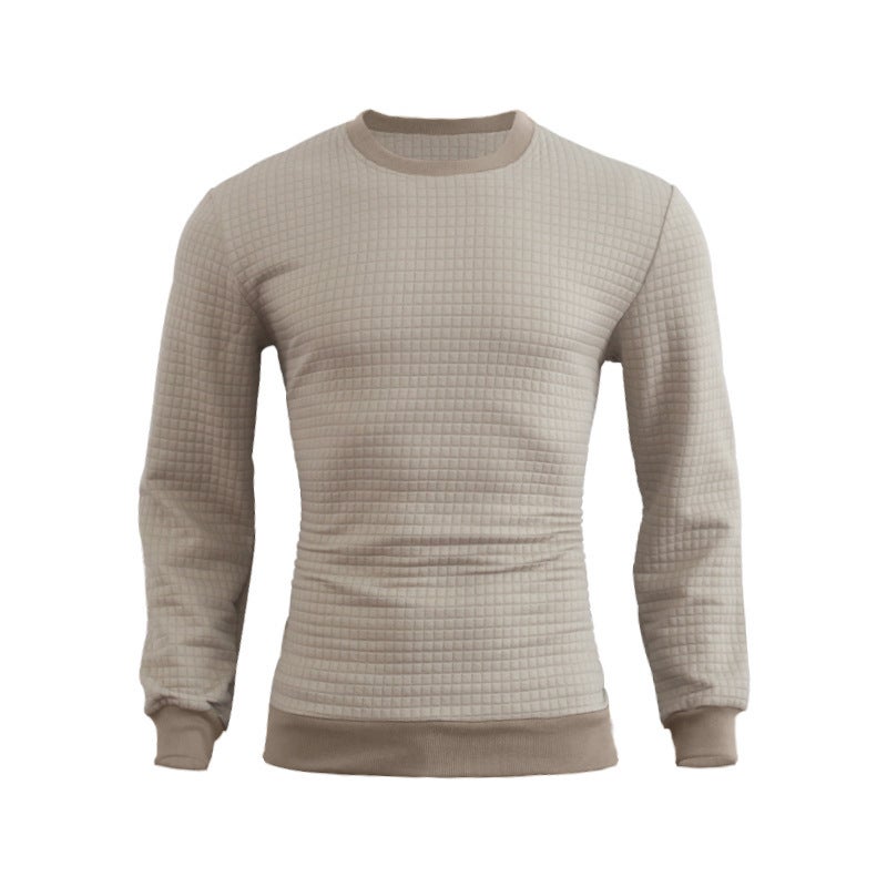 Base Waffle Sweater Cotton Men'S Round Neck Slim Men'S Multi-Color Top Manufacturer - Image 5