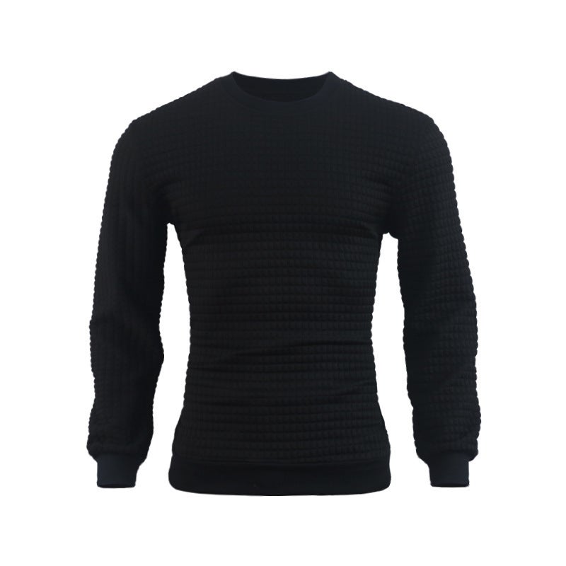 Base Waffle Sweater Cotton Men'S Round Neck Slim Men'S Multi-Color Top Manufacturer - Image 3