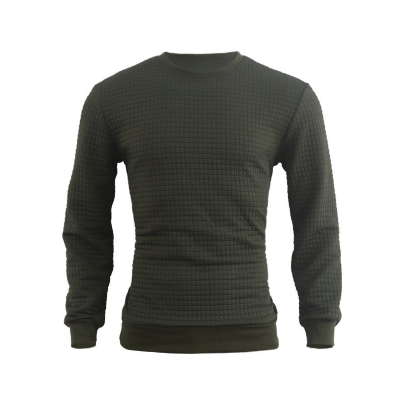 Base Waffle Sweater Cotton Men'S Round Neck Slim Men'S Multi-Color Top Manufacturer - Image 4