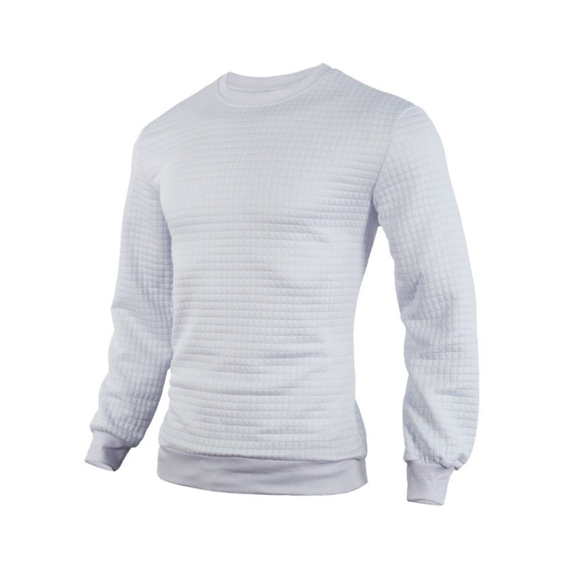 Base Waffle Sweater Cotton Men'S Round Neck Slim Men'S Multi-Color Top Manufacturer - Image 1