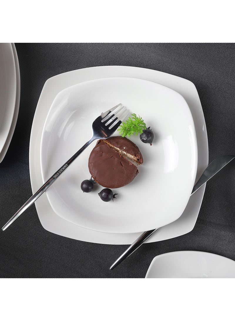 20 Piece Porcelain Dinnerware Set for 4, Kitchen Plates, Bowls And Cup&Saucer set,Dishwasher & Microwave Safe,Serve for 4 - All White Color - Image 5