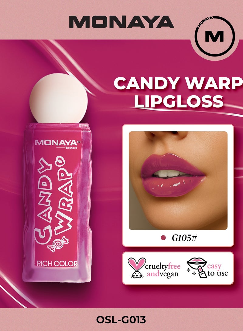 Monaya G013 Candy Wrap Rich Color Lip Gloss - Long-Lasting, Moisturizing, Non-Sticky, 4.5ml, High Shine, Perfect for All-Day Wear - Image 1