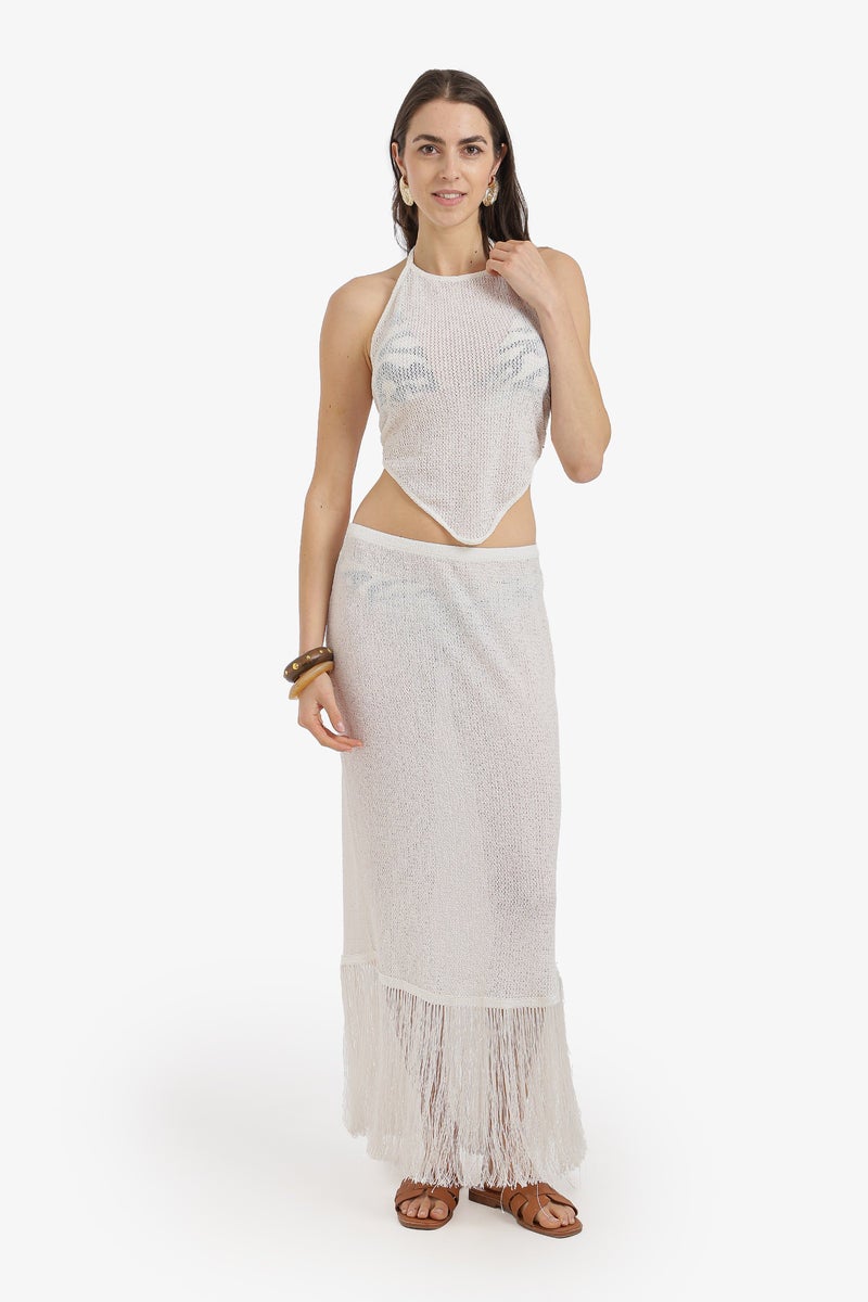 Carina Fringe-Trim Beach Set - Image 1