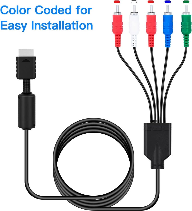 Mcbazel Component HD AV Cable for PS2/PS3/PS3 Slim – 6FT High Definition Video and Audio Cord, HDTV and EDTV (480p Output Supported) Compatible with PS2/PS3/PS3 Slim - Image 5