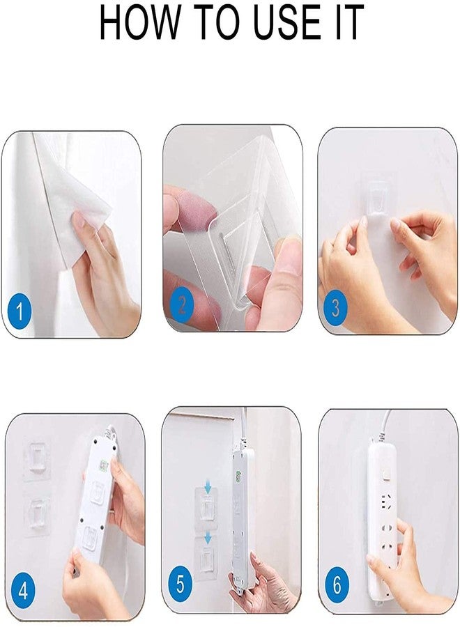 Roktry 10 Pair Double Sided Adhesive Wall Hooks Heavy-Duty Self-Adhesive Hooks, Wall-Sticking Hooks for Organization Bathroom Kitchen and Office - Image 4