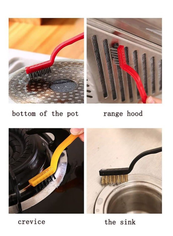 Multi-functional small wire brushes for cleaning rust and metal, effective for gas stoves, cleaning welding residue, paint, and rust - 3 Pack - Image 3