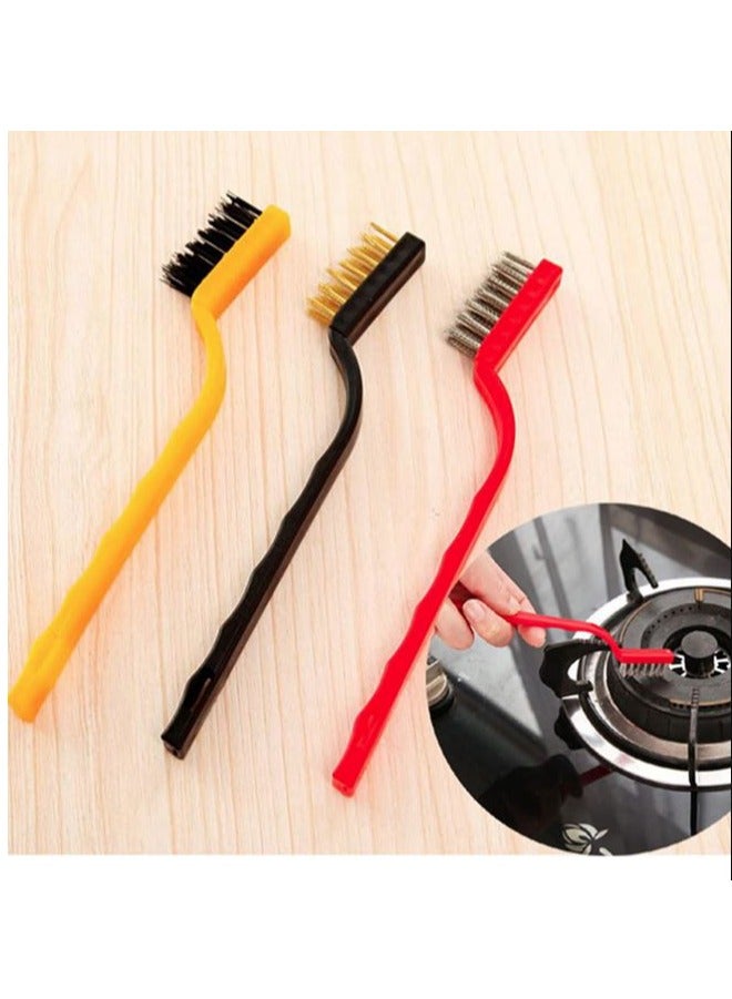 Multi-functional small wire brushes for cleaning rust and metal, effective for gas stoves, cleaning welding residue, paint, and rust - 3 Pack - Image 2