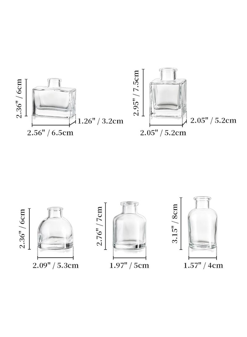 فوك مجموعة 5 مزهريات زجاجية شفافة صغيرة - مزهريات زهور لديكور حفلات الزفاف والطاولات والمطاعم - Image 2