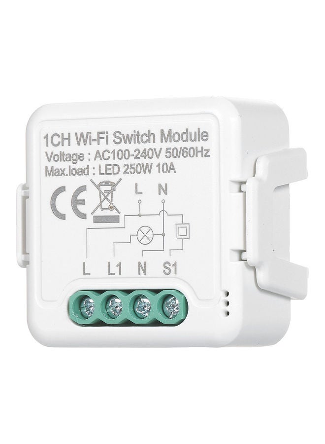 NIBEMINENT 1 Channel WiFi Smart Light Switch Module White 5.50X3.50X4.50cm  - Image 1