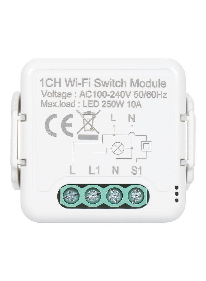 NIBEMINENT 1 Channel WiFi Smart Light Switch Module White 5.50X3.50X4.50cm  - Image 2