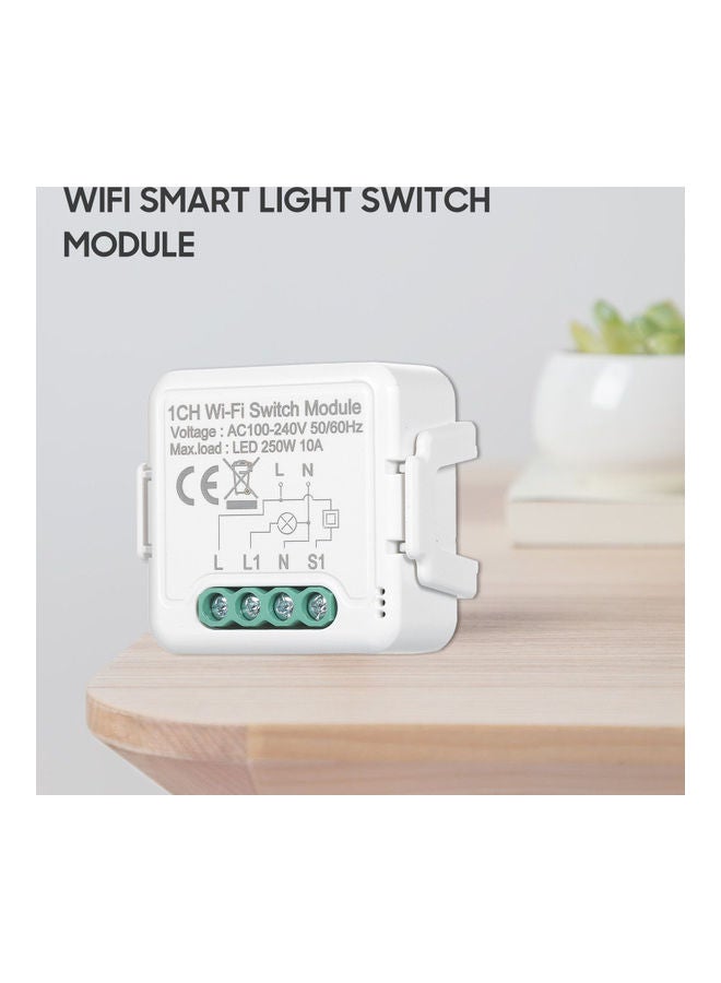 NIBEMINENT 1 Channel WiFi Smart Light Switch Module White 5.50X3.50X4.50cm  - Image 5