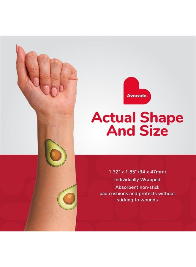 BioSwiss Bandages, Avocado Shaped Self Adhesive Bandages, Latex Free Sterile Wound Care, Fun First Aid Kit Supplies for Kids, 24 Count - Image 4
