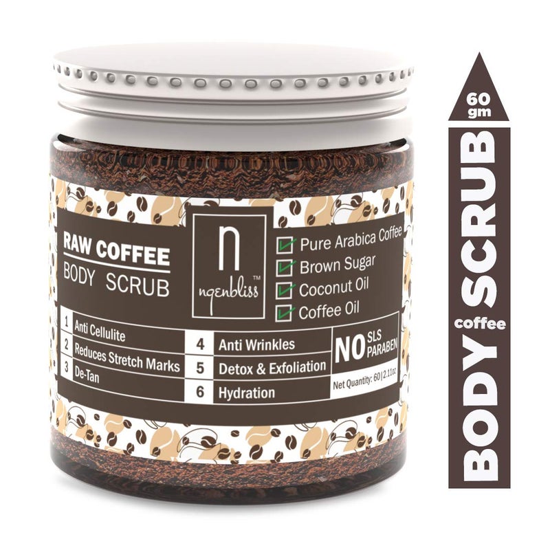 Ngenbliss Raw Coffee Body Scrub | Deep Exfoliation & Tan Removal | Natural Skin Polisher | 60g - Image 4