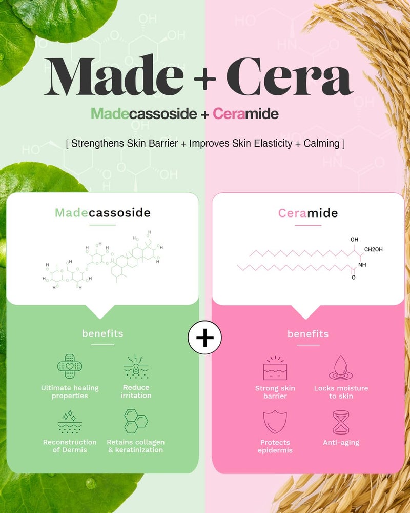 BEISIKS SKINRxLAB Made Cera Cream - Acne & Redness Relief Face Moisturizer, Sebum Control, Improving Skin Barrier with Ceramide and Madecassoside, Anti-Aging and Pore Minimizing Face Cream, 1.69 fl.oz. - Image 4