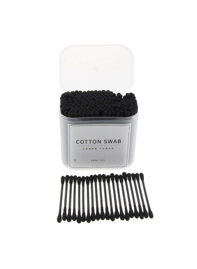 Phenovo Phenovo Pack 200pcs Cotton Swabs Makeup Applicator With Wooden Handle Double Ended Head Cotton Buds Stick Ear Cleaner - Black, as described - Image 1