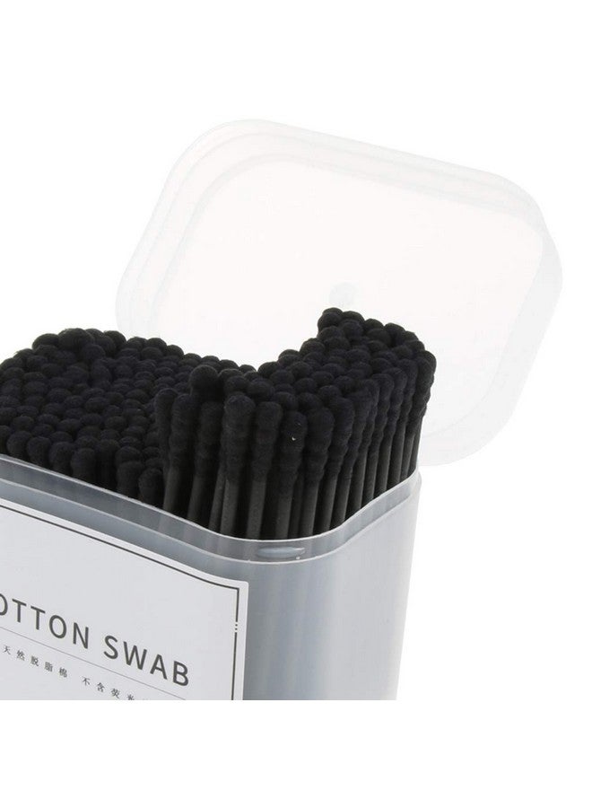 Phenovo Phenovo Pack 200pcs Cotton Swabs Makeup Applicator With Wooden Handle Double Ended Head Cotton Buds Stick Ear Cleaner - Black, as described - Image 4