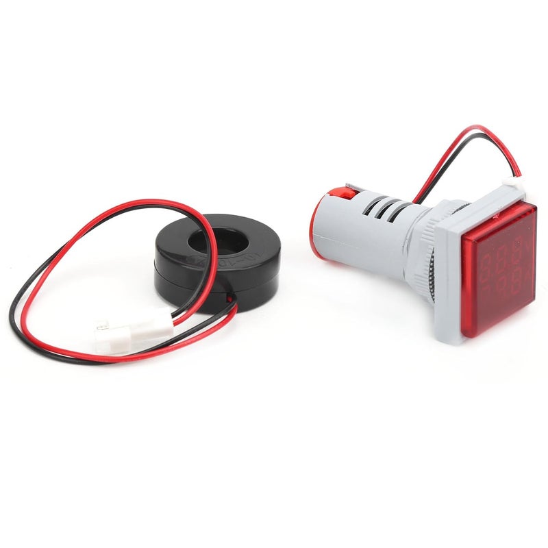 2 in 1 Voltmeter Ammeter Measuring Indicator, Builtin Resistors for Indication of Equipment Power Value Measurement (Red) - Image 1