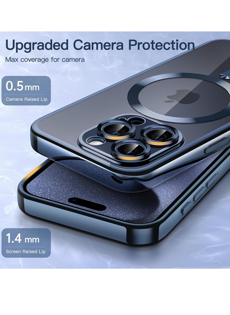 Raxoom Electroplated Case for iPhone 15 Pro Max 6.7-Inch, Camera Lens Full Protection, Compatible with MagSafe Wireless Charging, Shockproof Soft TPU Phone Cover (Blue) - Image 4