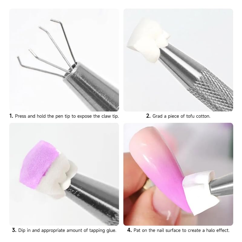 Aoboo Nail Sponges Set for Ombre Gel,Nail Art Tools Set-50Pcs colorful Nail Sponges With 1 pink Grabbing Pen Transparent Plastic Storage Box Used to Store Nail Art Tools - Image 5