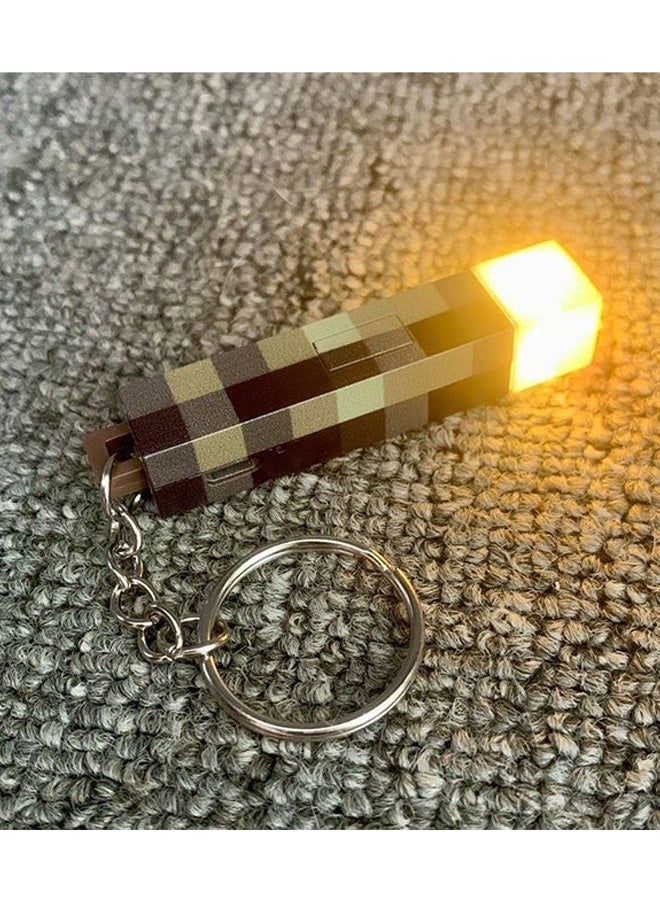 Minecraft Keychain Torch Surrounding Model Pendant Toy Night Light Rechargeable with a USB charging cable Gift for Kids Game Fan - Image 2