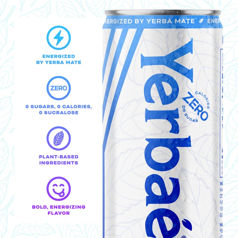 Yerbaé Energy Seltzer - Variety Performance Pack. No Sugar/Calories/Carbs. Energized by Yerba Mate Naturally Caffeinated Plant-Based, Healthy Alternative to Coffee/Sugary Sodas, Pack of 12, 12oz cans - Image 3