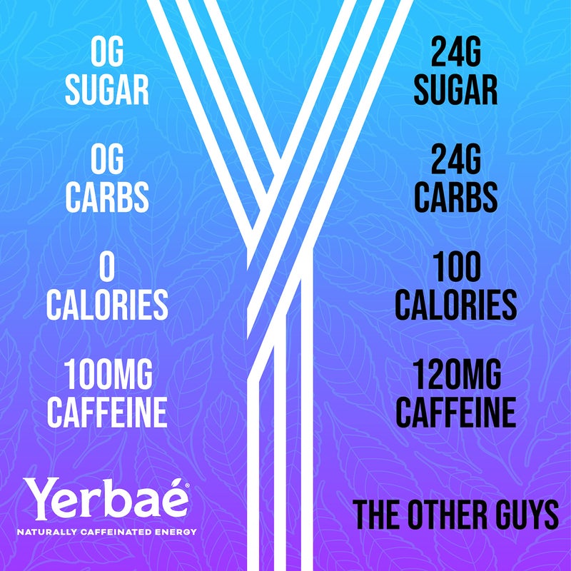 Yerbaé Energy Seltzer - Variety Performance Pack. No Sugar/Calories/Carbs. Energized by Yerba Mate Naturally Caffeinated Plant-Based, Healthy Alternative to Coffee/Sugary Sodas, Pack of 12, 12oz cans - Image 4