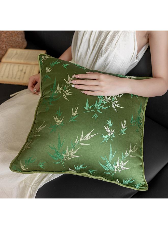 Bluejw Chinese Style Pillow Green Bamboo Circle Chair Waist Pillow Advanced Sense Antique Light Luxury Model Room Backrest Redwood Sofa Cushion - Image 3