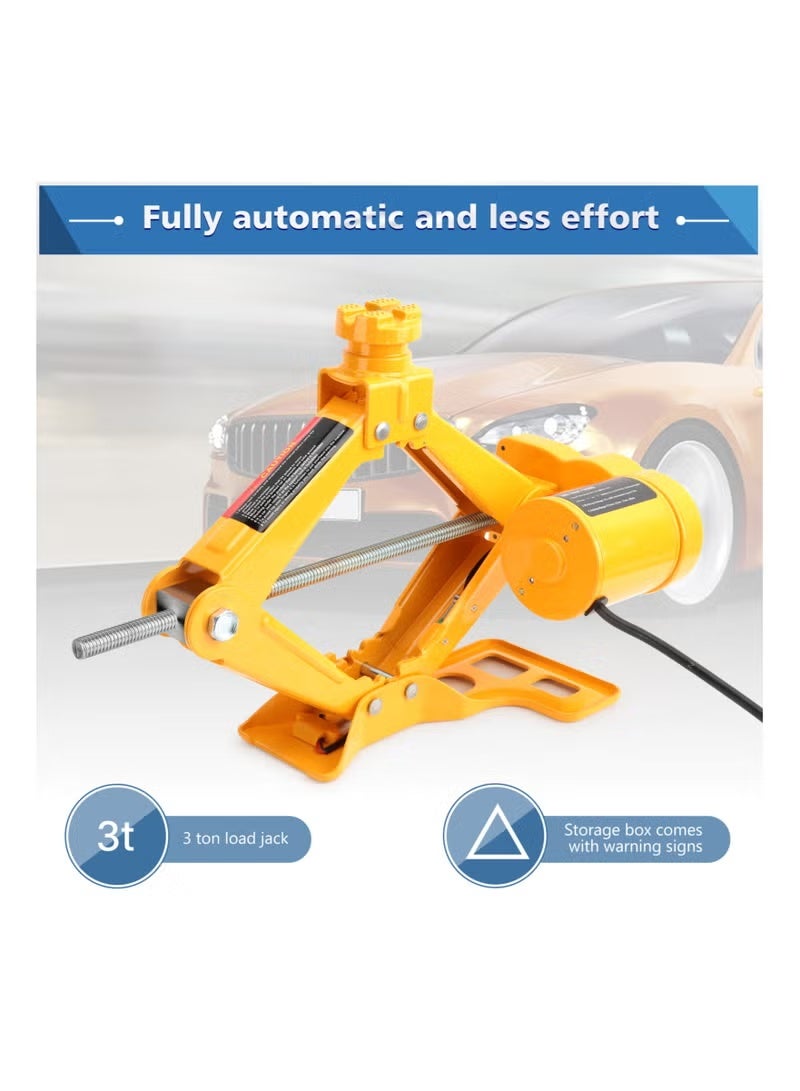 3XR 3 Ton Car Jack, 12V Car Electric Scissor Jack Lift 12-37/17-42cm Range For SUV/MPV - Image 1