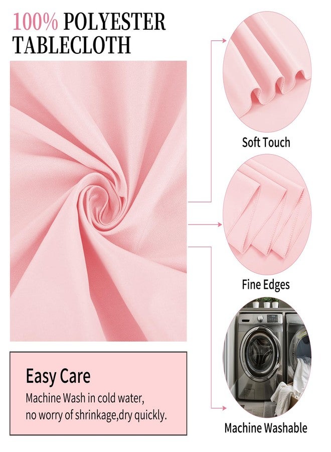 REWOMC 10 Pack Pink Round Tablecloths - 90 Inch, Polyester Table Cover, Stain and Wrinkle Resistant Washable Fabric, Perfect for Wedding Banquet Parties - Image 4