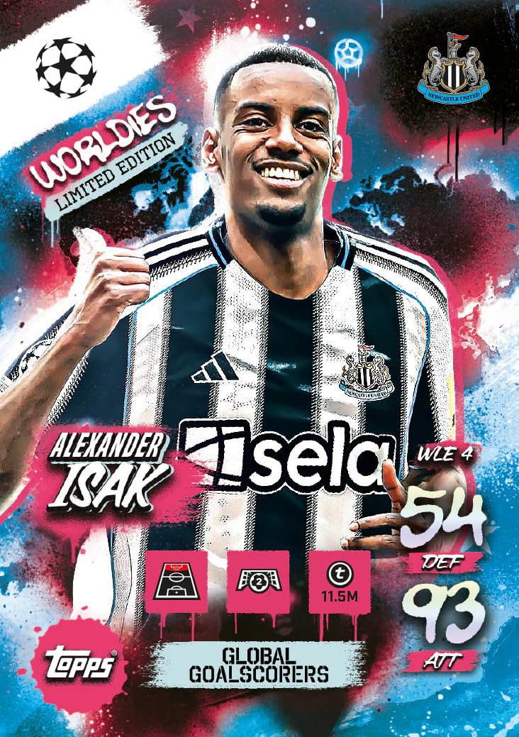 Topps لعبة بطاقات التداول والجمع UCC Match Attax 2025/26 (علبة تعزيز 2 - الهدافين العالميين) - Image 2