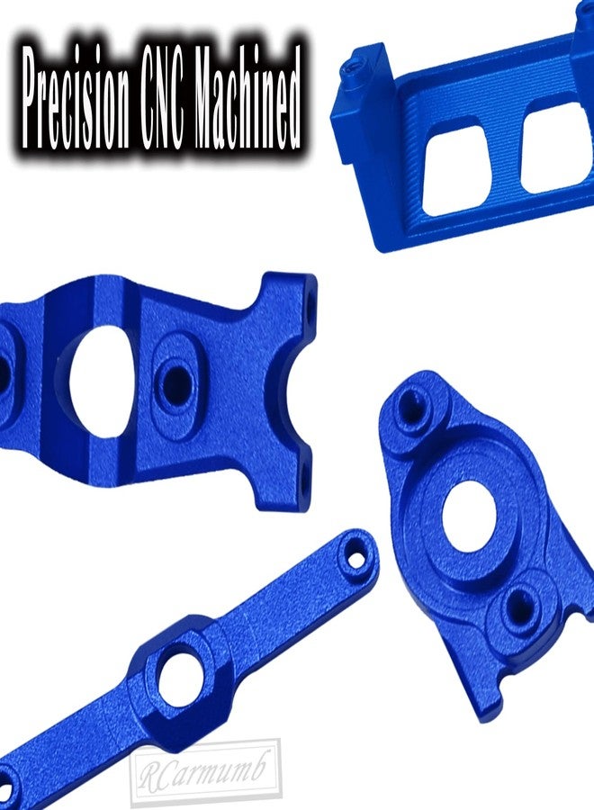 Rcarmumb RC Upgrades Part for 1/16 E-Revo/Mini Slash/Mini Summit,Alloy Servo Saver Steering Bellcrank & Servo Guards Protector,RC Guards Steering Servo Cover Plate,Navy Blue - Image 5