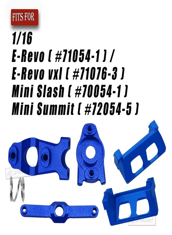 Rcarmumb RC Upgrades Part for 1/16 E-Revo/Mini Slash/Mini Summit,Alloy Servo Saver Steering Bellcrank & Servo Guards Protector,RC Guards Steering Servo Cover Plate,Navy Blue - Image 2