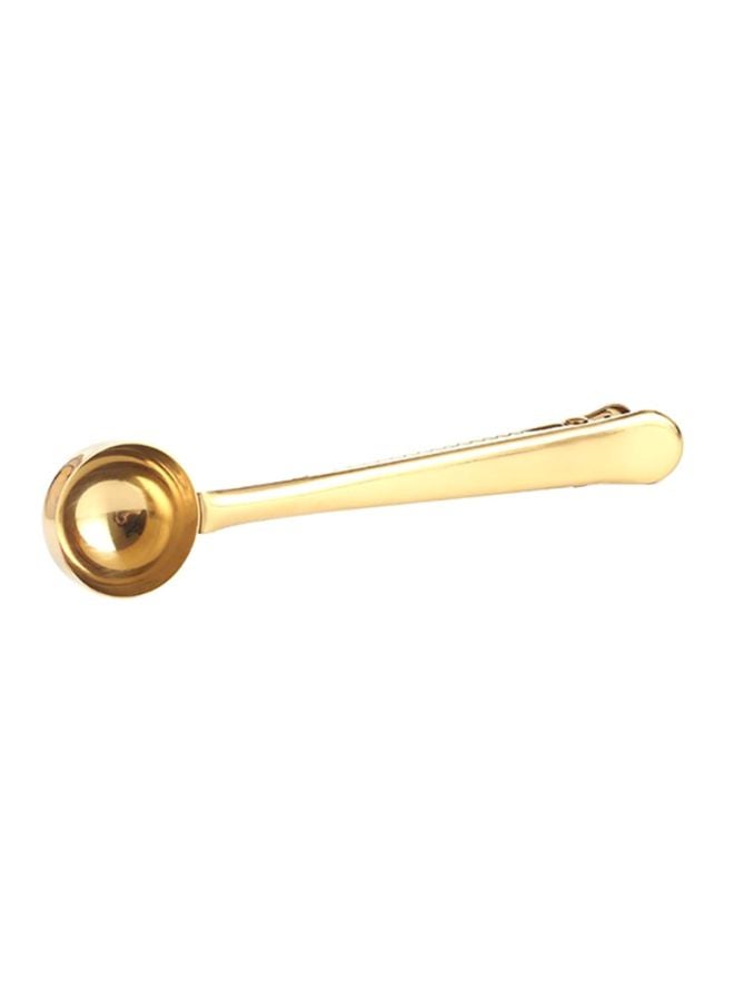 Sharpdo Coffee Spoon With Clip Gold 18x3.7cm - Image 1