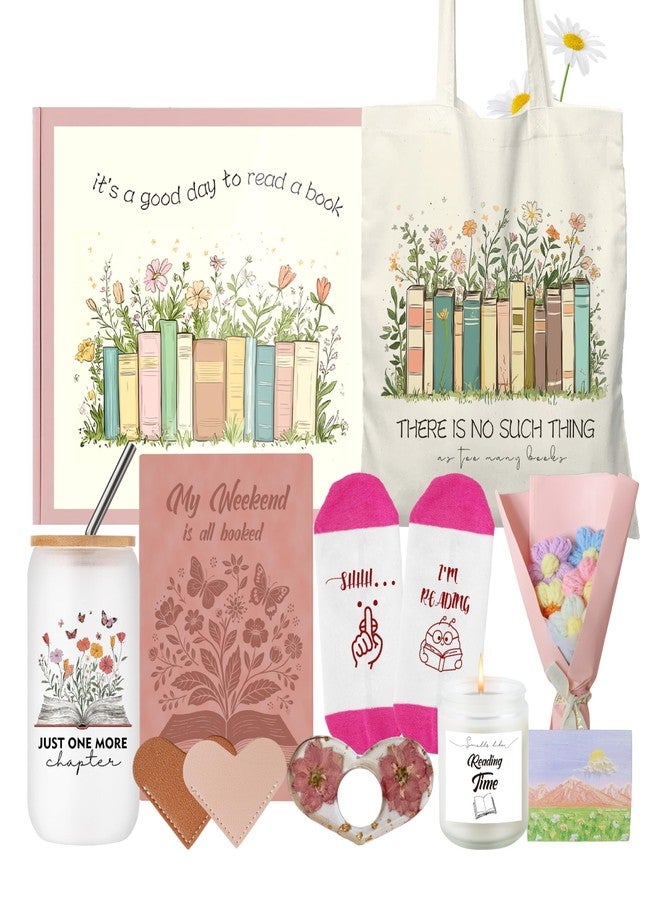 JIABOLANG 15 Pcs Book Lover Gifts for Women Gifts for Book Lovers Gift Basket Bookish Gift for Readers Bookworms Graduates Teachers Librarians Reading Accessories Set Club Gift - Image 1