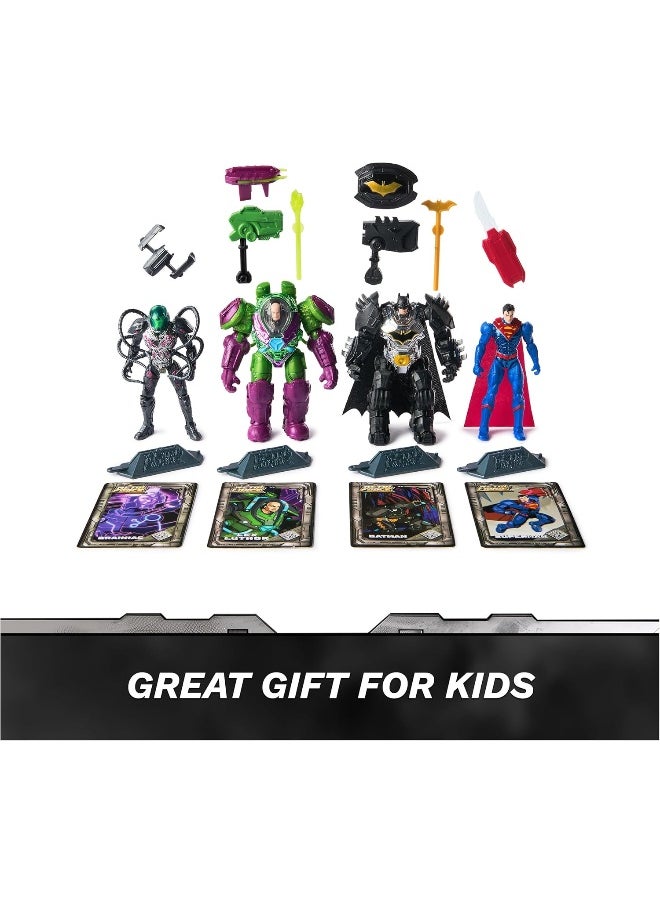 DC - DC Metal Force Team Up Brainiac and Lex Luthor vs Batman and Superman Action Figures Set (10.16 cm) - Image 1