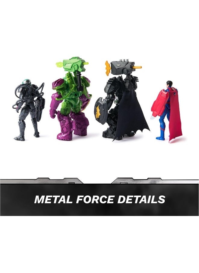 DC - DC Metal Force Team Up Brainiac and Lex Luthor vs Batman and Superman Action Figures Set (10.16 cm) - Image 1