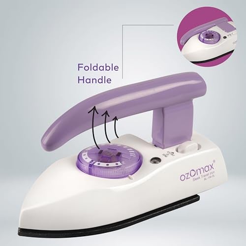 OZOMAX Sleek Portable Travel Iron, Compact, Dual Voltage 100-240V, Variable Temp Control, Auto Shut-Off, Heat-Resistant, Travel Pouch & Cord Wrap Included, Perfect for Travelers and Business - Image 3