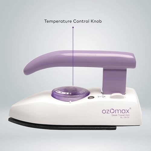 OZOMAX Sleek Portable Travel Iron, Compact, Dual Voltage 100-240V, Variable Temp Control, Auto Shut-Off, Heat-Resistant, Travel Pouch & Cord Wrap Included, Perfect for Travelers and Business - Image 5