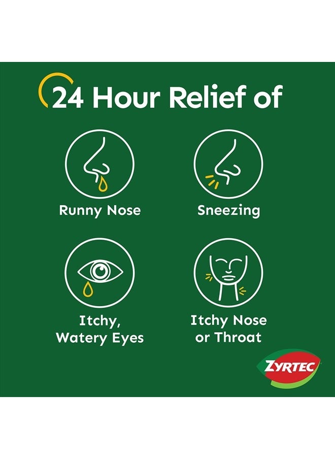 ZYRTEC - أقراص تخفيف الحساسية لمدة 24 ساعة، دواء للحساسية الداخلية والخارجية بتركيز 10 ملجم - Image 1