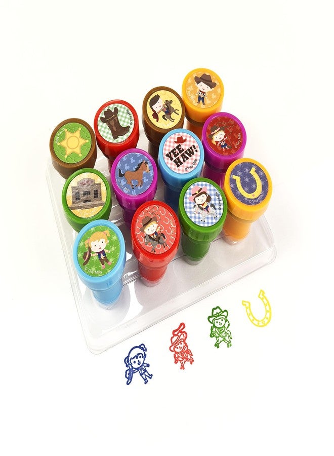 TINYMILLS 12 Pcs Western Cowboy Stamp Kit - Image 1