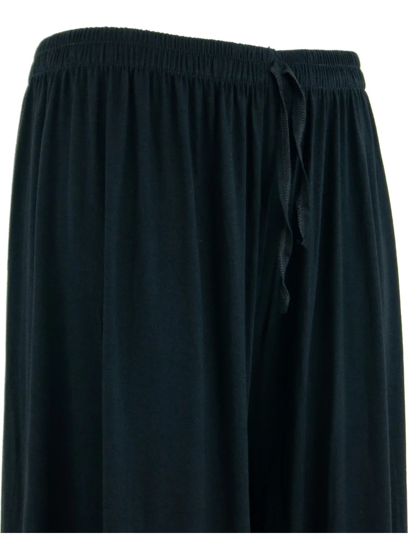 Oppland Women's Elastic Waist Plus Size Comfortable Full Pattern Lycra Round Viscose Combed Fabric Trousers