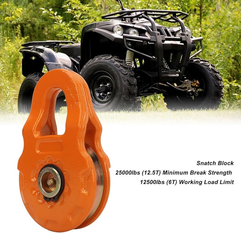 Heavy Duty Snatch Block 25000lbs Break Strength 12500lbs Working Load For Tractor Truck ATV - Image 1