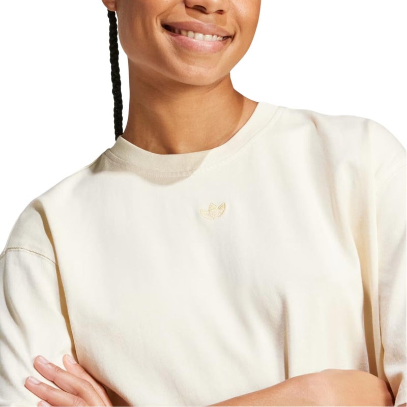 Adidas (WMNS) adidas Washed Oversized T-Shirt Asia Sizing 'White' - Image 4