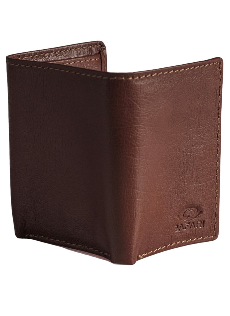 Generic - Top Grain Leather (sa 146) Trifold Wallet for Men - Ultra Strong Stitching - Handcrafted Leather Extra Capacity Trifold Wallet -Thin and Sophisticated Tri-Fold Design - Image 1