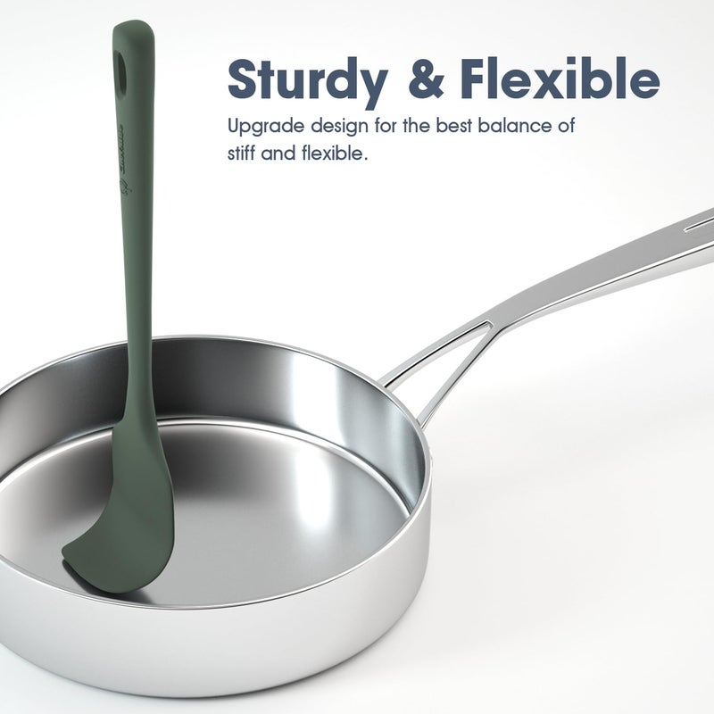 ChefAide 5 Pieces Silicone Spatula Set, Food Grade Rubber Spatula, Upgrade Strong Handle with Ergonomic Grip, Heat Resistant Up to 600Â°F for Nonstick Cookware, Cooking - Image 4