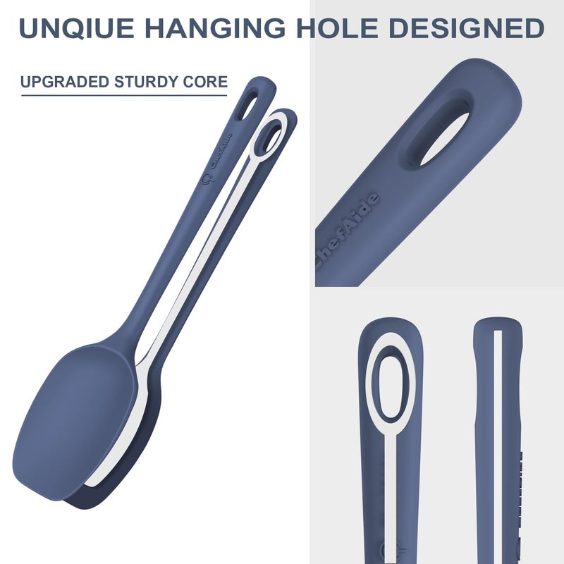 ChefAide 5 Pieces Silicone Spatula Set, Food Grade Rubber Spatula, Upgrade Strong Handle with Ergonomic Grip, Heat Resistant Up to 600Â°F for Nonstick Cookware, Cooking - Image 3