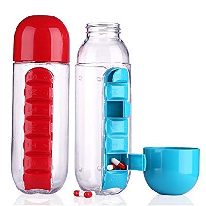 SEAHAVEN SEAHAVEN Medicine OrganiserPill Box with Water Bottle Medicine Organiser Box Travelling kit Summer Special 600 Ml Pack of 1 - Image 2